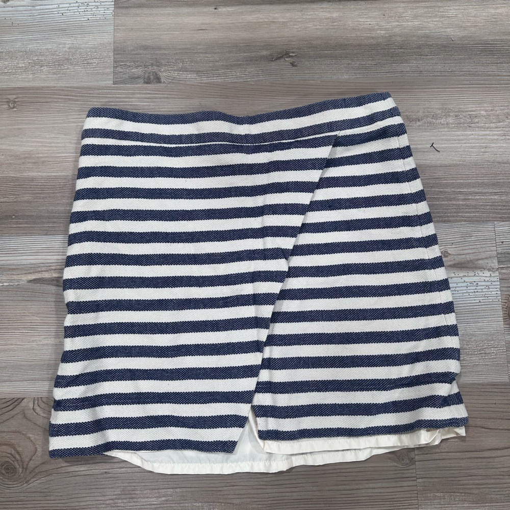 J. Crew Navy and White Striped skirt